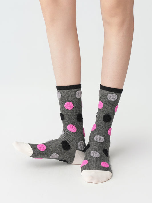 Reversible Polka Dot Crew Socks