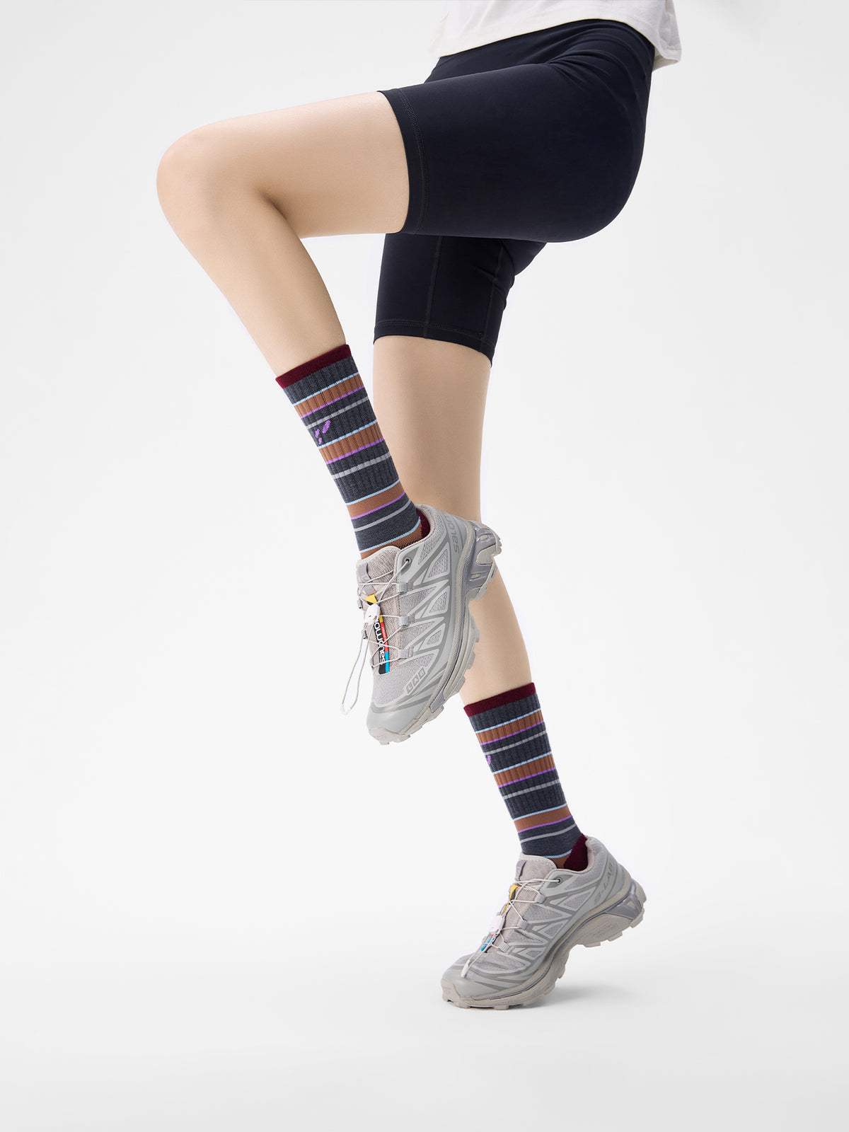 Purple Label AR Merino Wool Striped Athletic Socks