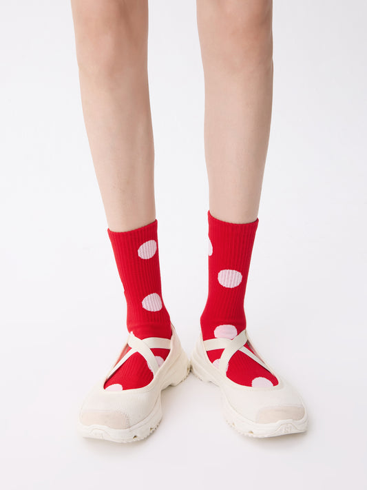 Retro Polka Dots Lightweight Sports Socks