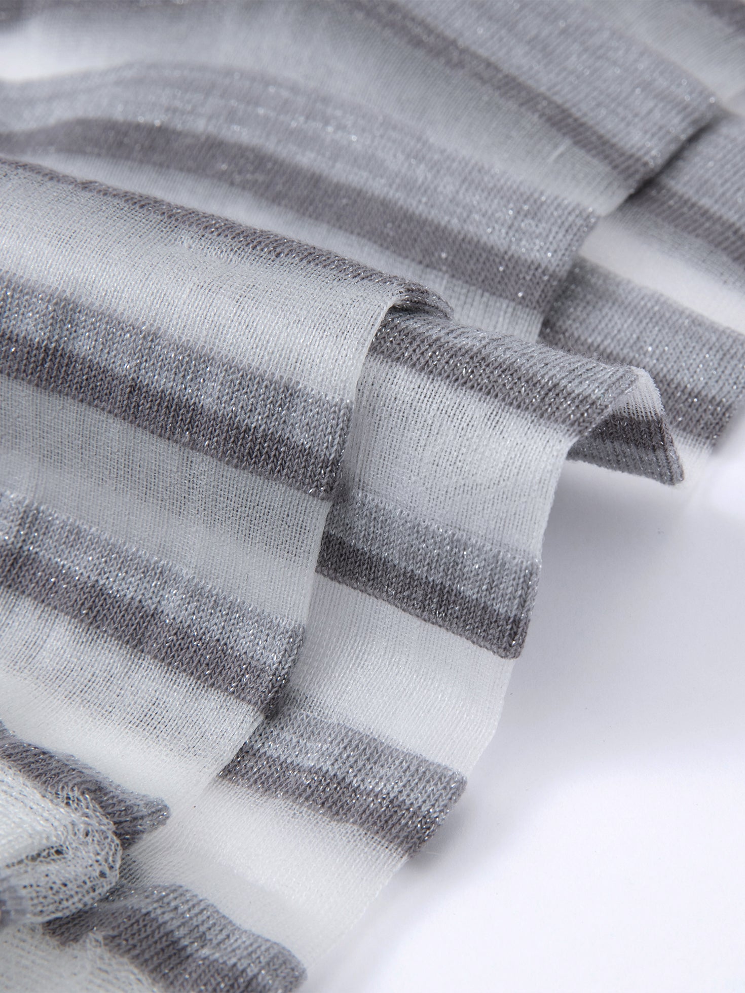 Gradient Trim Glass Silk Sock