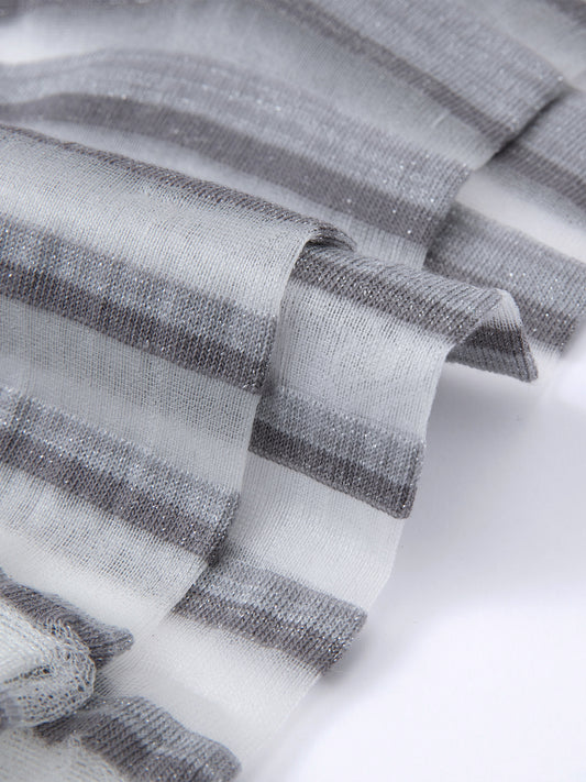 Gradient Trim Glass Silk Sock