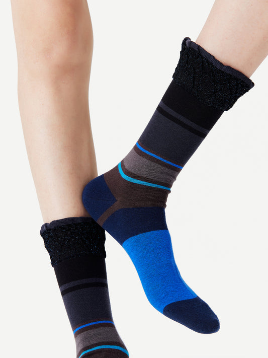 Wide Rib Mélange Crew Socks