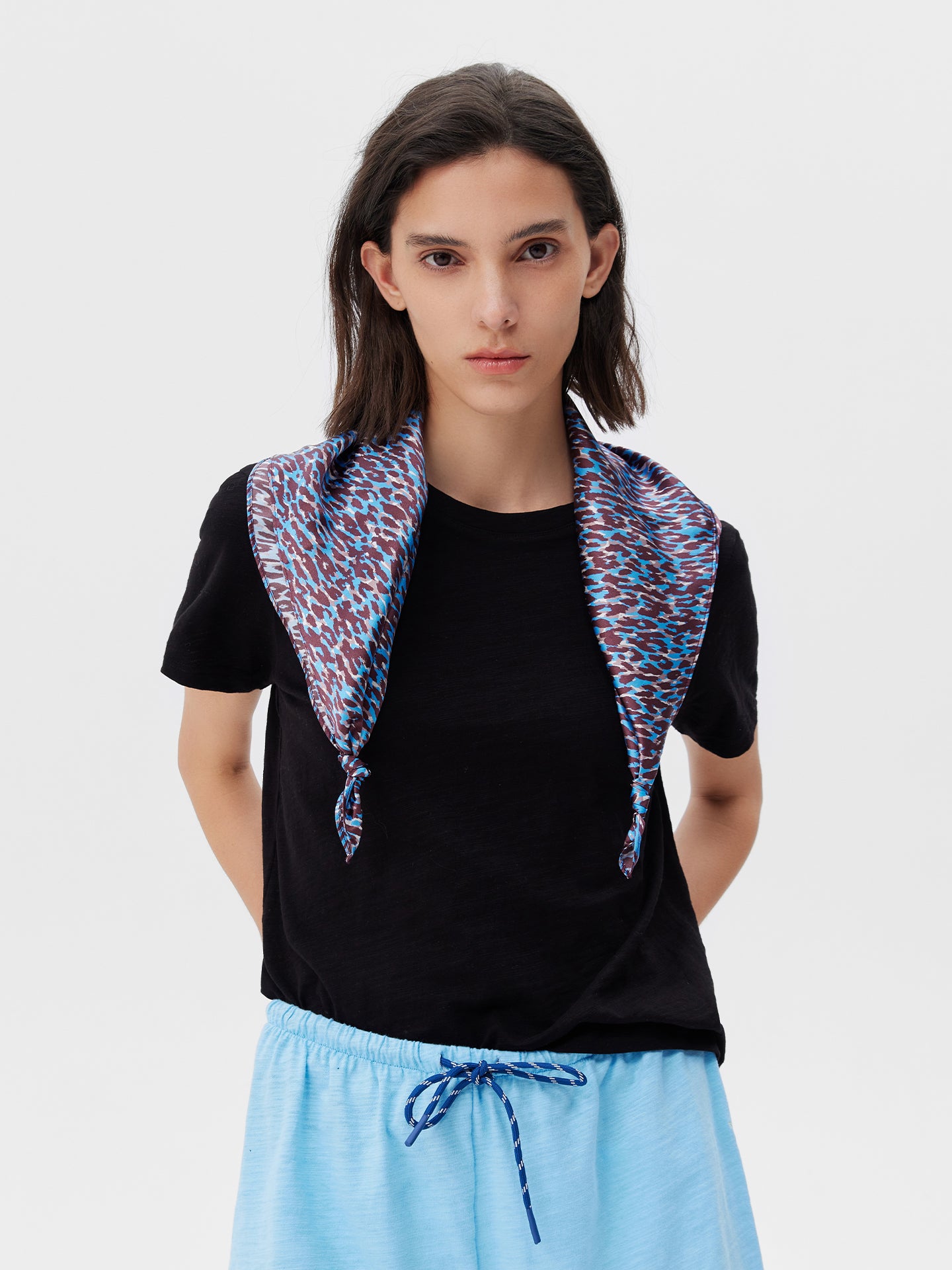 Heathered Print Silk Scarf