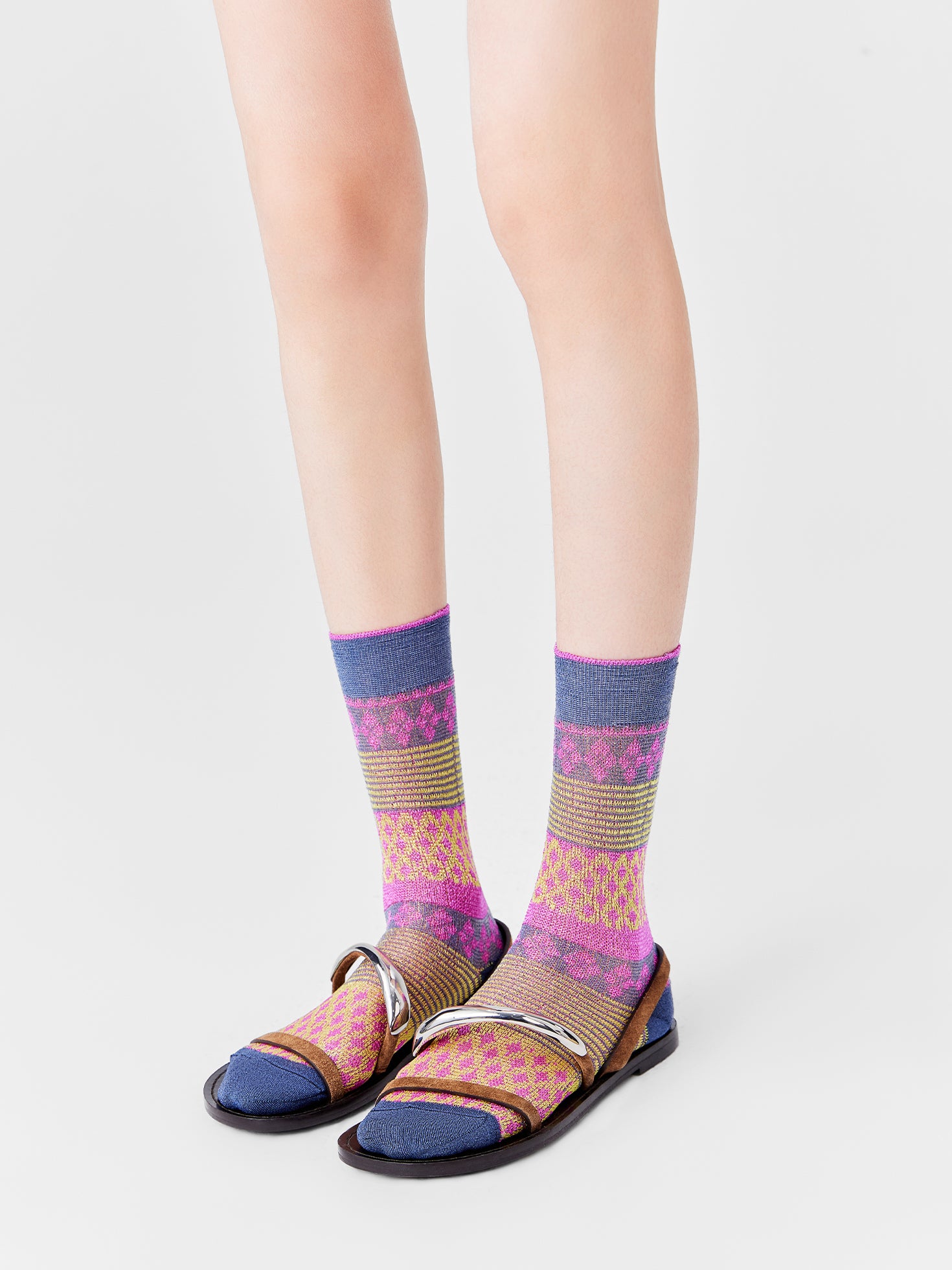 Hmong Patchwork Crew Sock