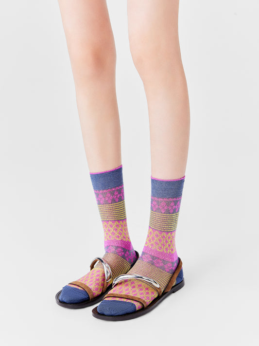 Hmong Patchwork Crew Sock