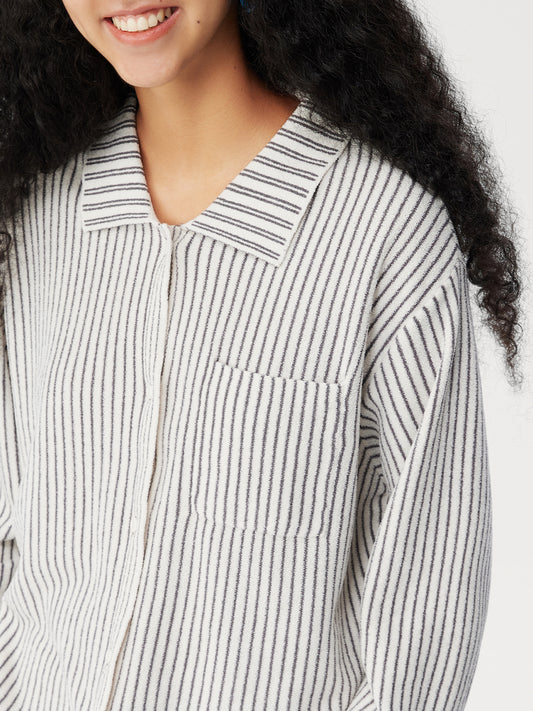 Contrast-Striped Half-Velvet Loungewear