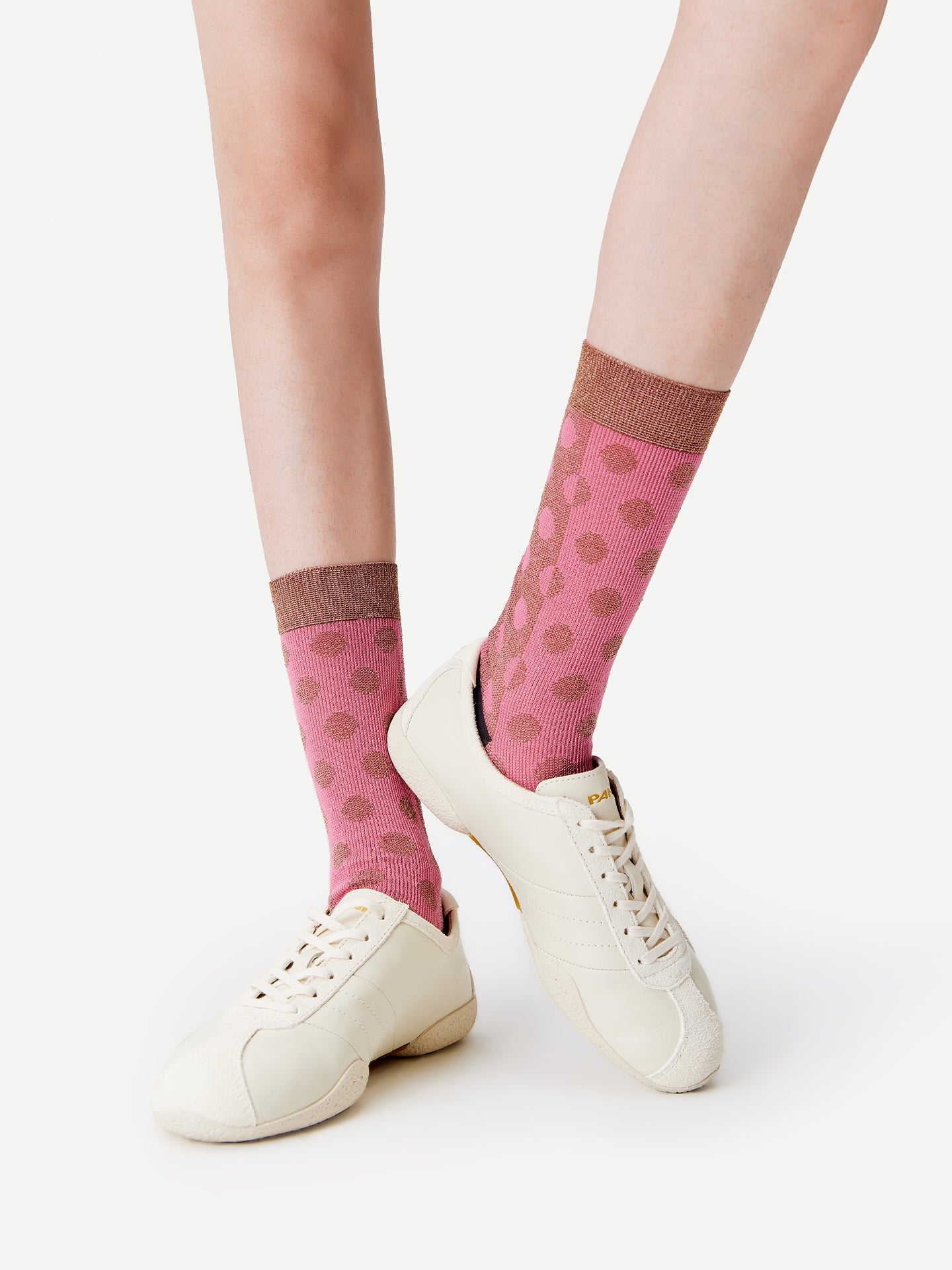 Textured Dot & Stripe Mesh Crew Sock