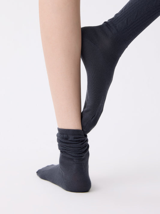 Purple Label Egyptian Cotton Textured Mid-Calf Socks