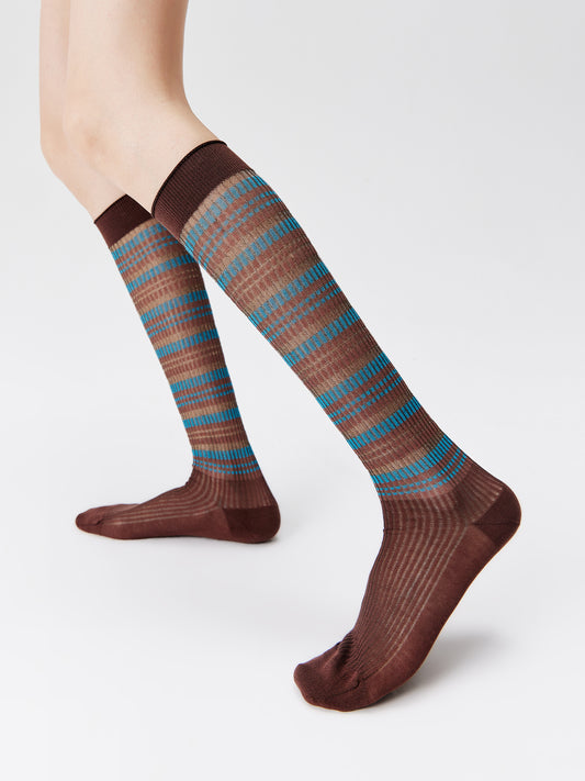 Contrast Stripe Crew Socks