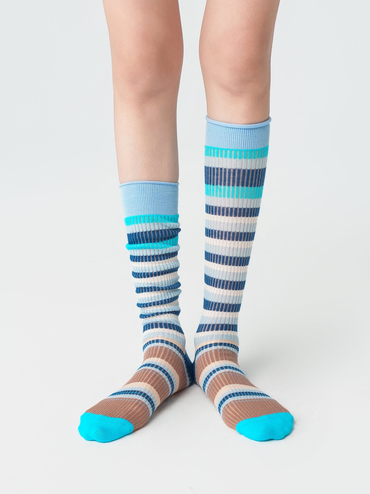 Textured Retro Calf Socks