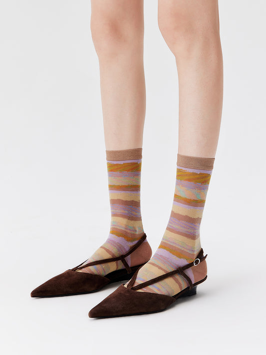Textured Lurex Crew Socks