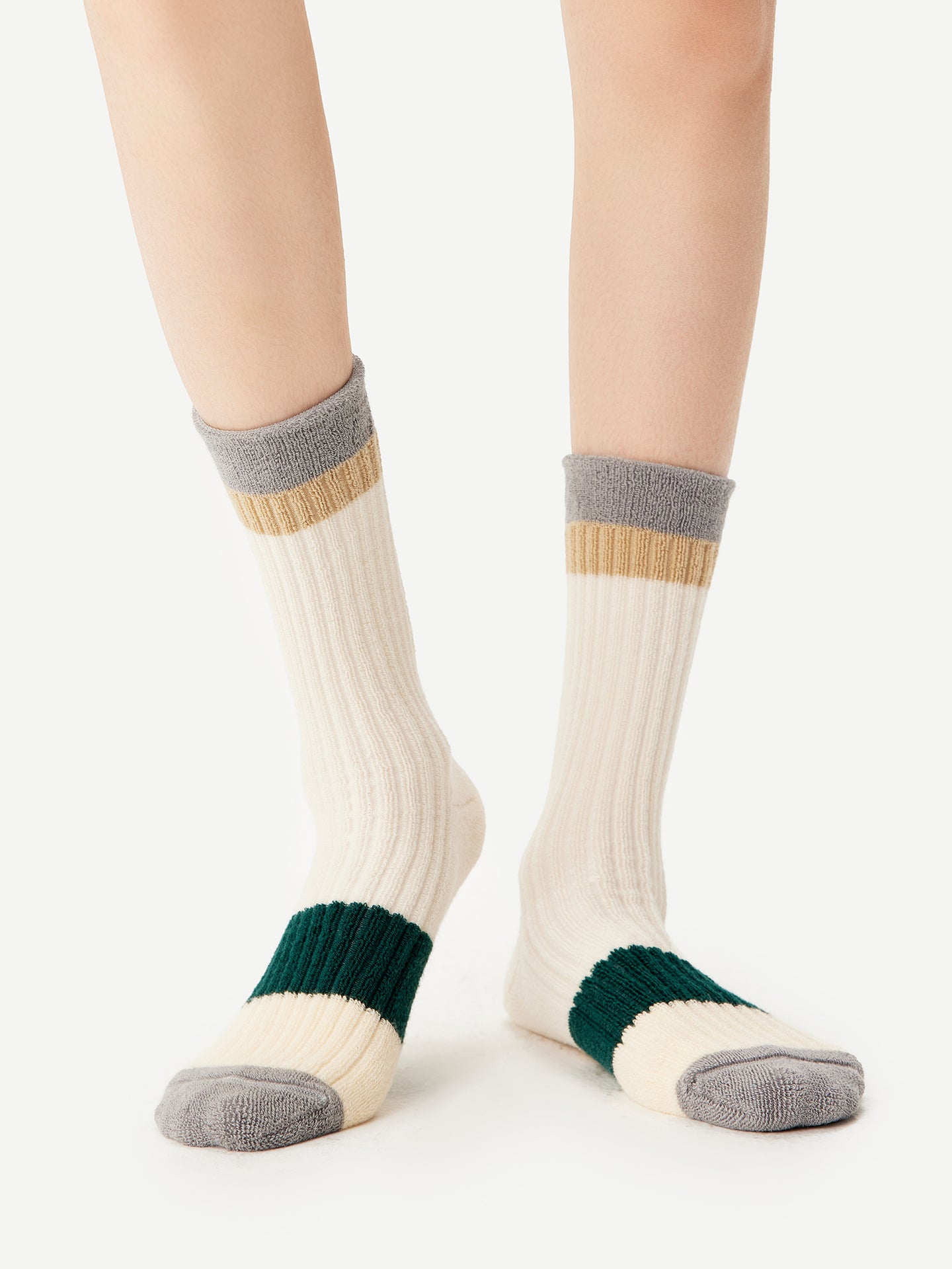 Contrast Color Terry Crew Sock