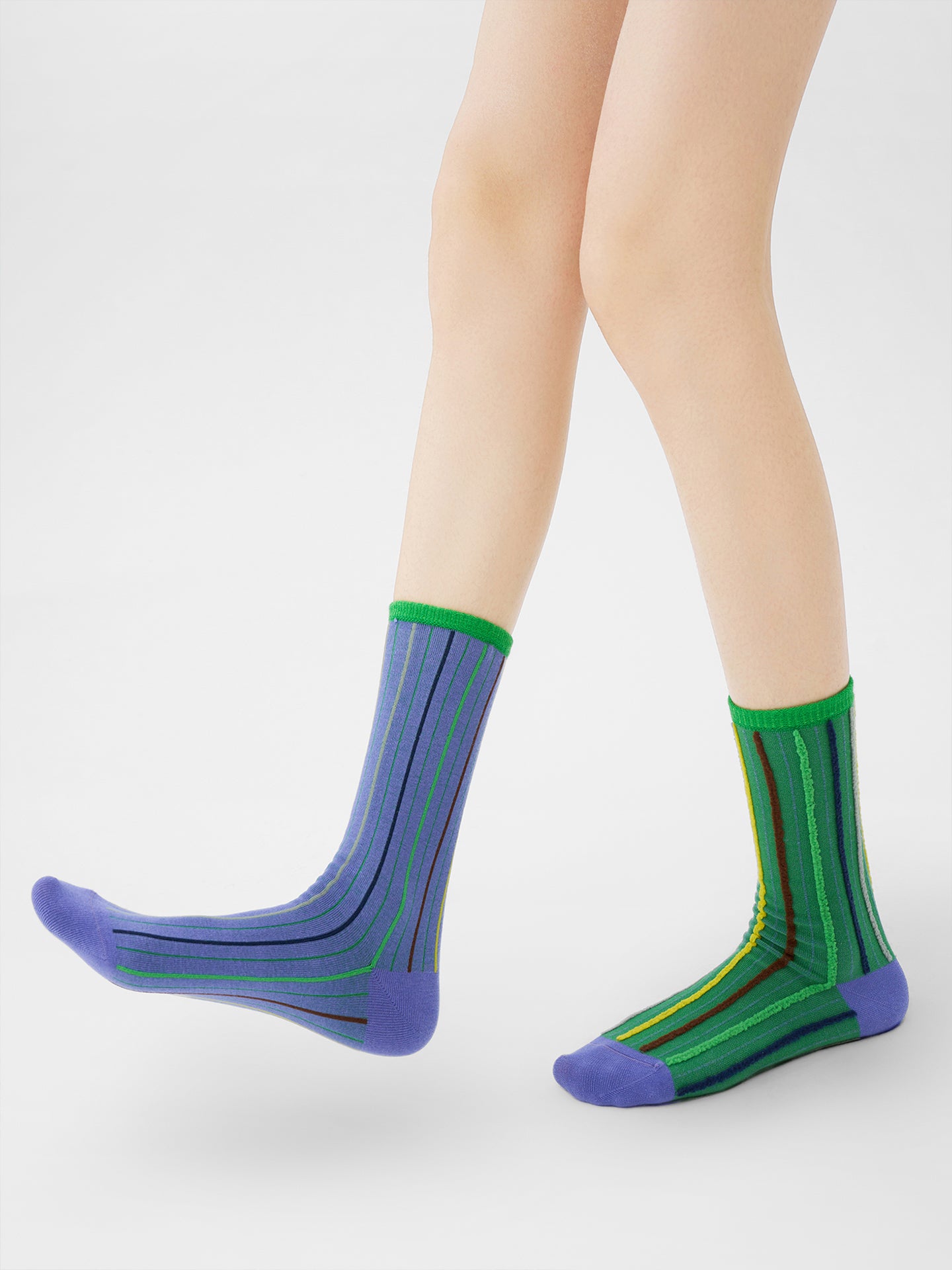 Double-Sided Stripped Crew Sock