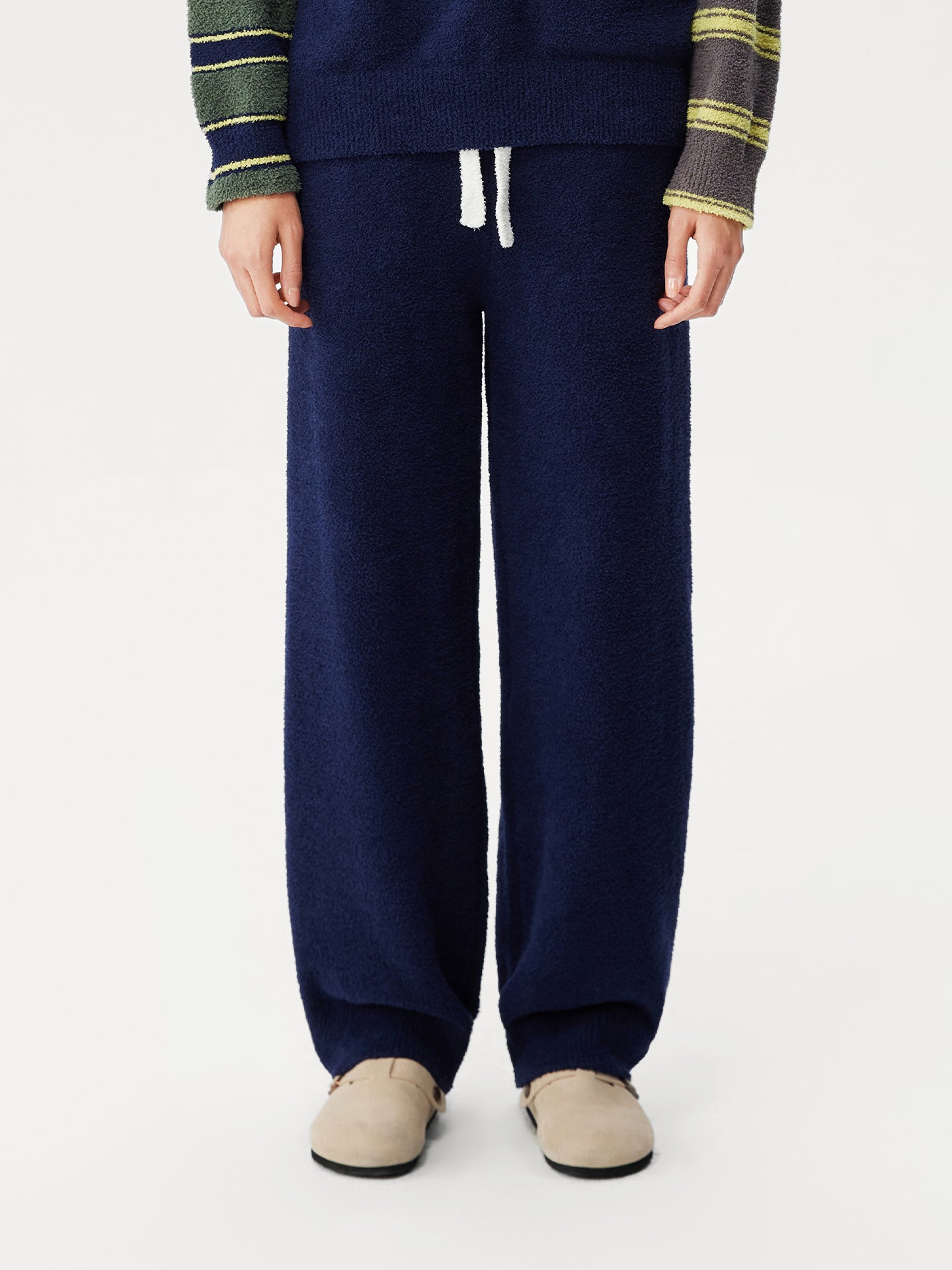 Contrast Stripe Soft Sherpa Set