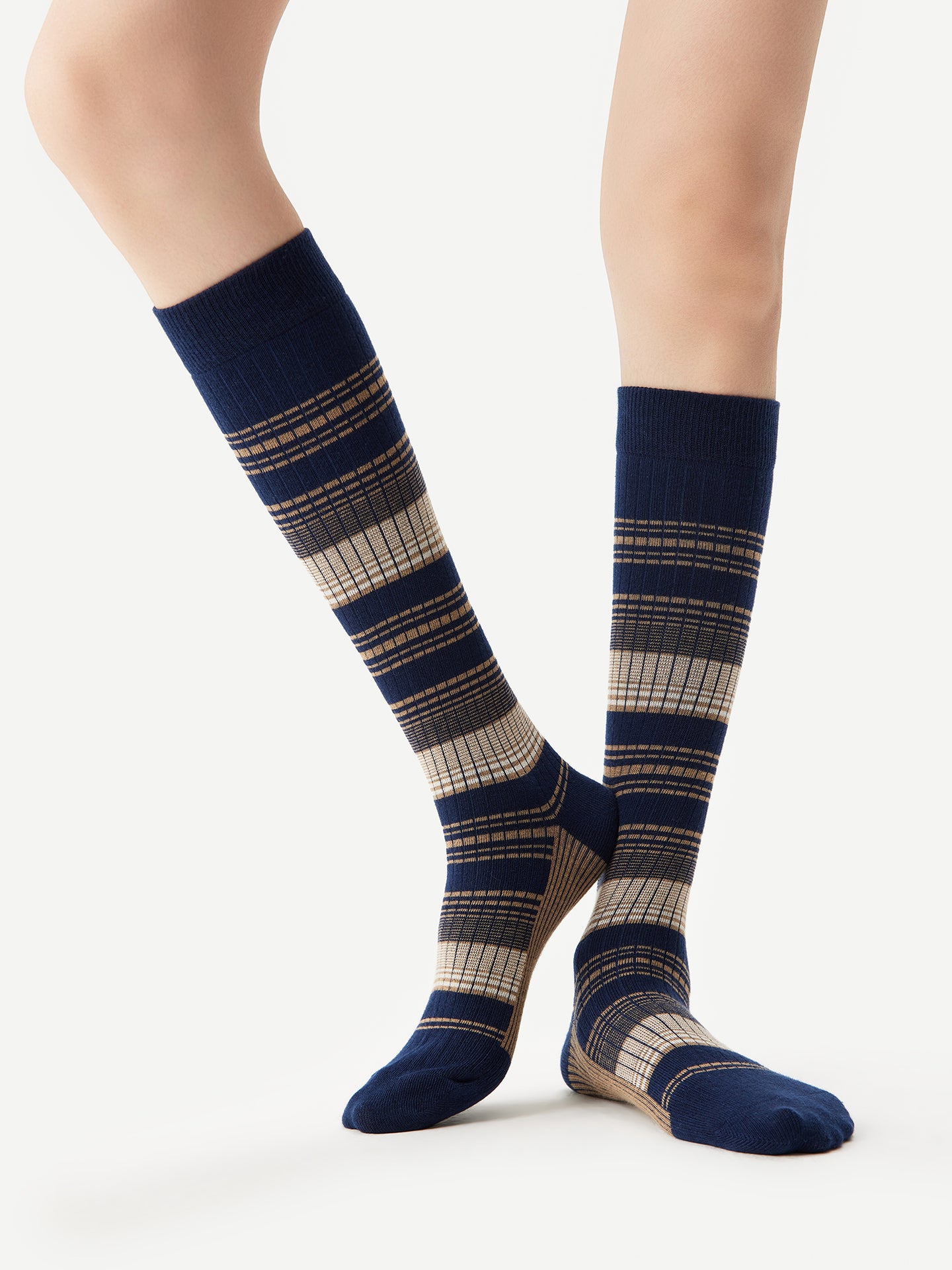 Contrast Stripe Calf Sock