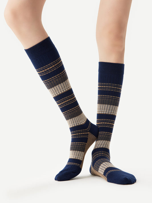 Contrast Stripe Calf Sock