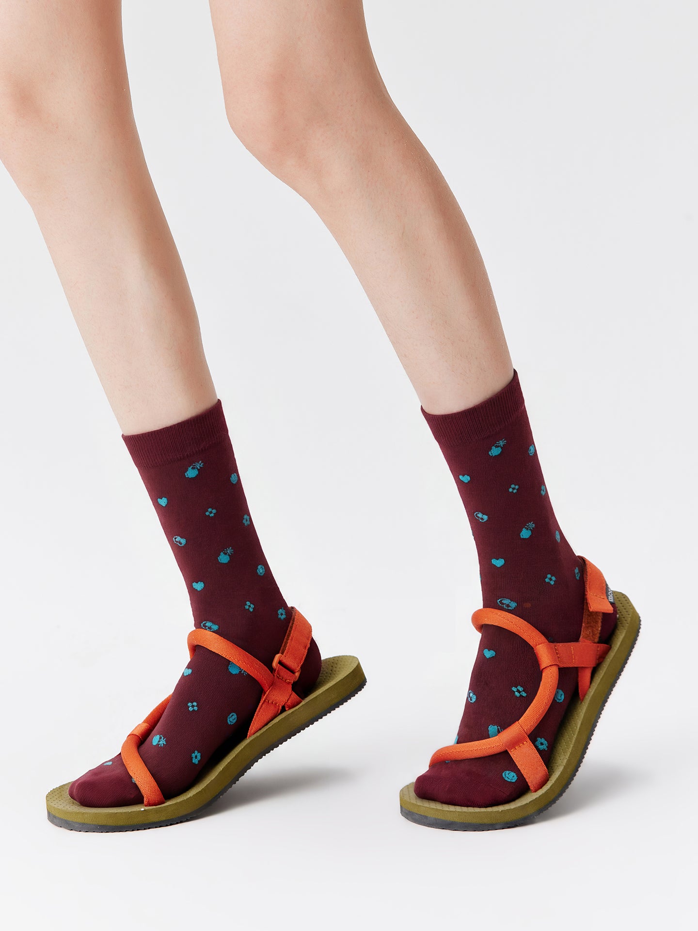 Smiley Dot Crew Socks