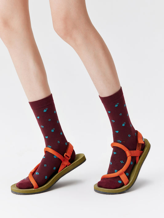 Smiley Dot Crew Socks