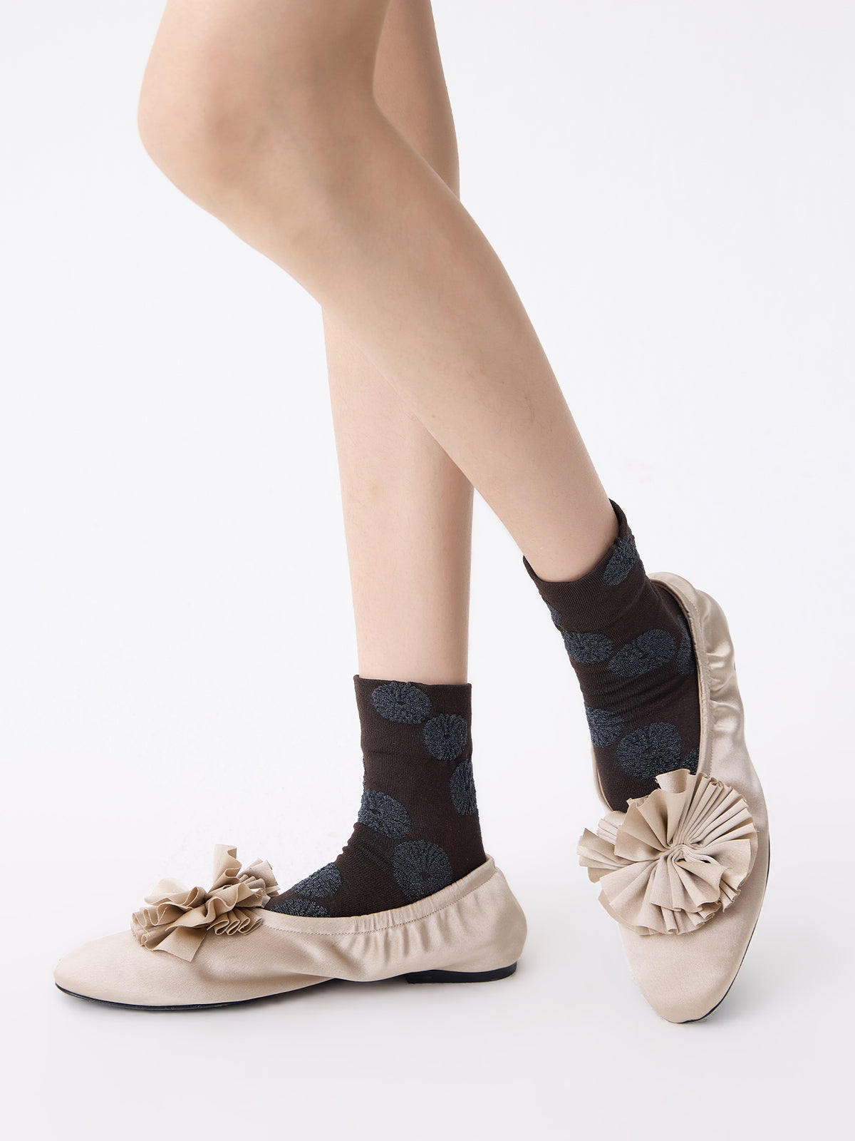 Floral Polka Dots Mid-Calf Socks