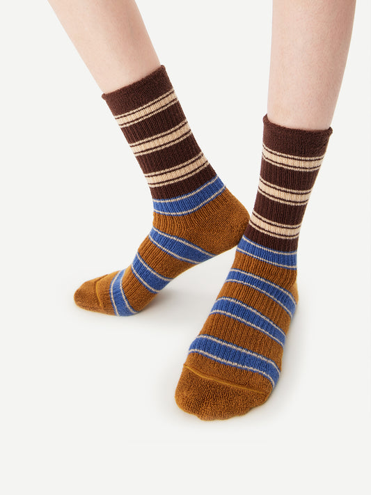 Contrast Stripe Terry Crew Sock