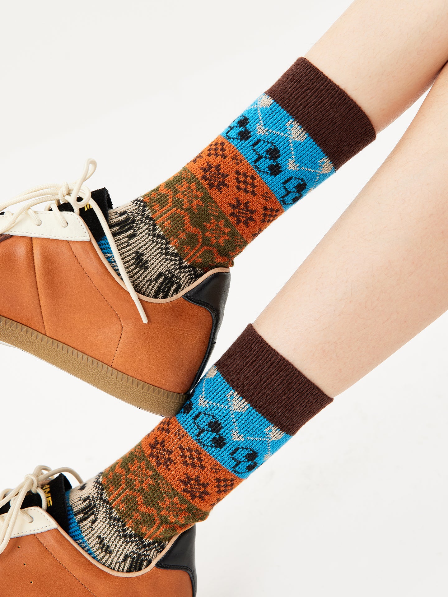 Tribal Motif Crew Sock