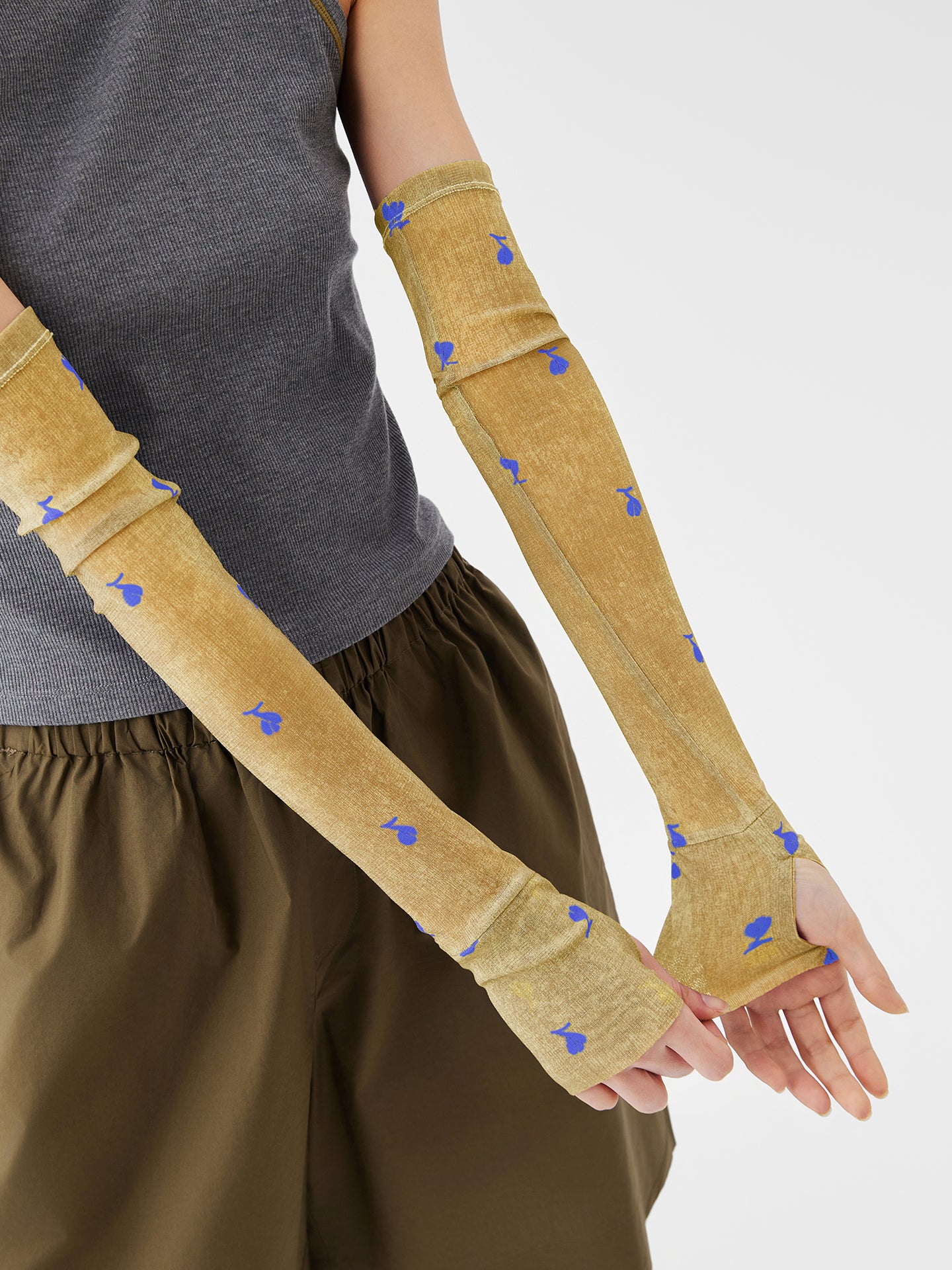 Sunlit Bloom Mesh Arm Sleeves
