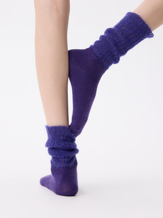 Purple Label Mohair Fluffy Merino Wool Socks