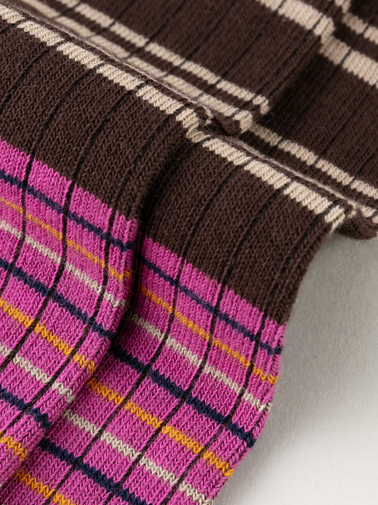 Contrast Stripe Calf Socks Box