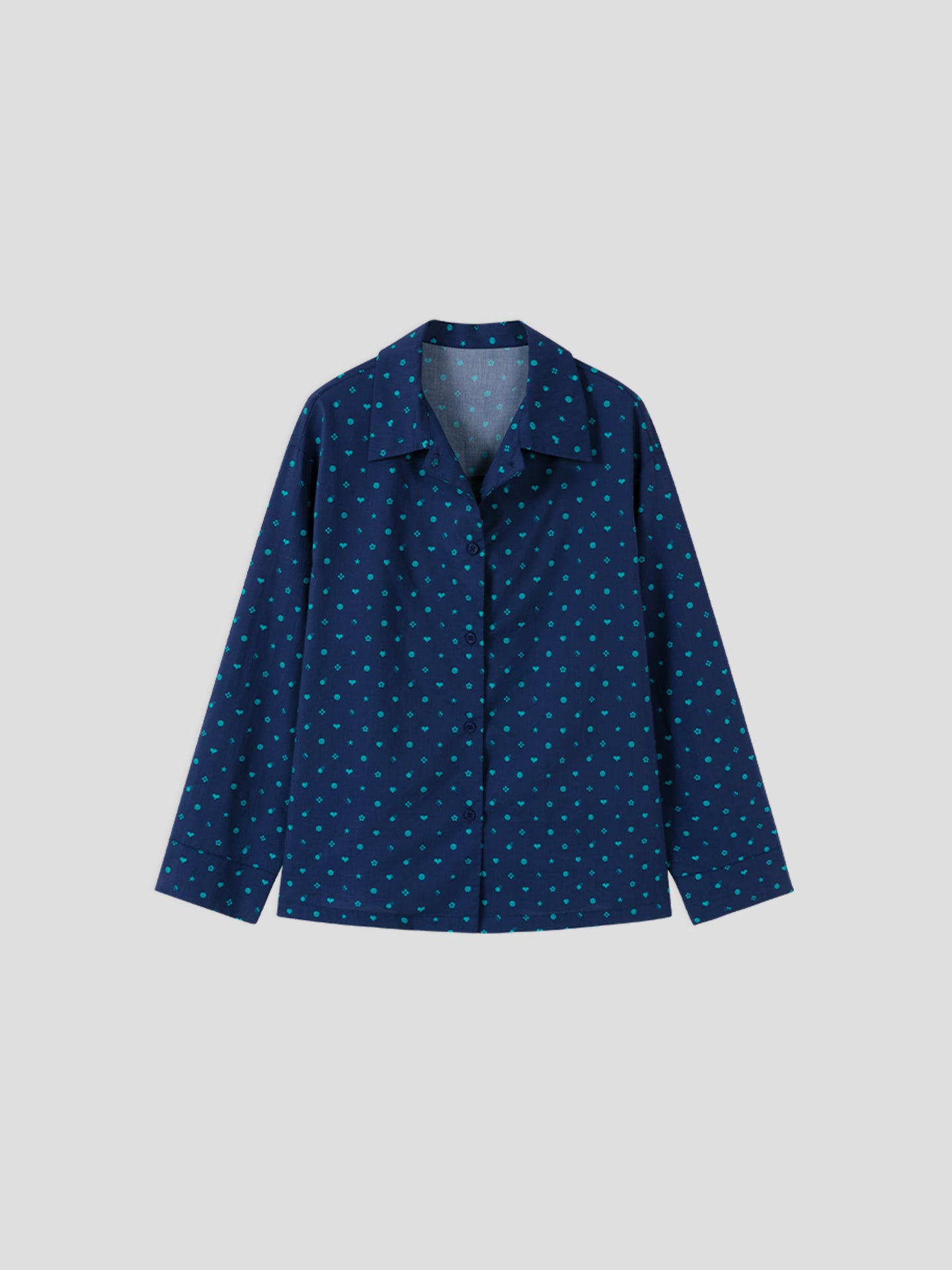 Printed Symbol & Polka Dot Loungewear Set