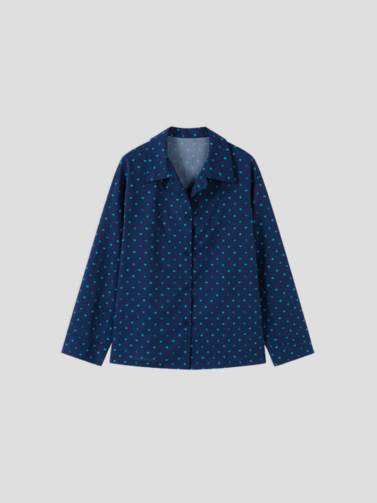 Printed Symbol & Polka Dot Loungewear Set