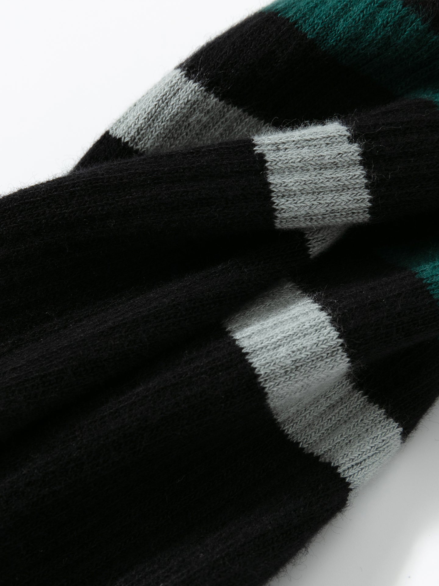 Striped Cuff Combed Cotton Crew Socks