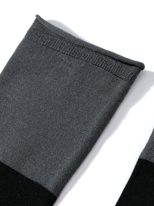 Contrast Trim Silk Blend Crew Socks