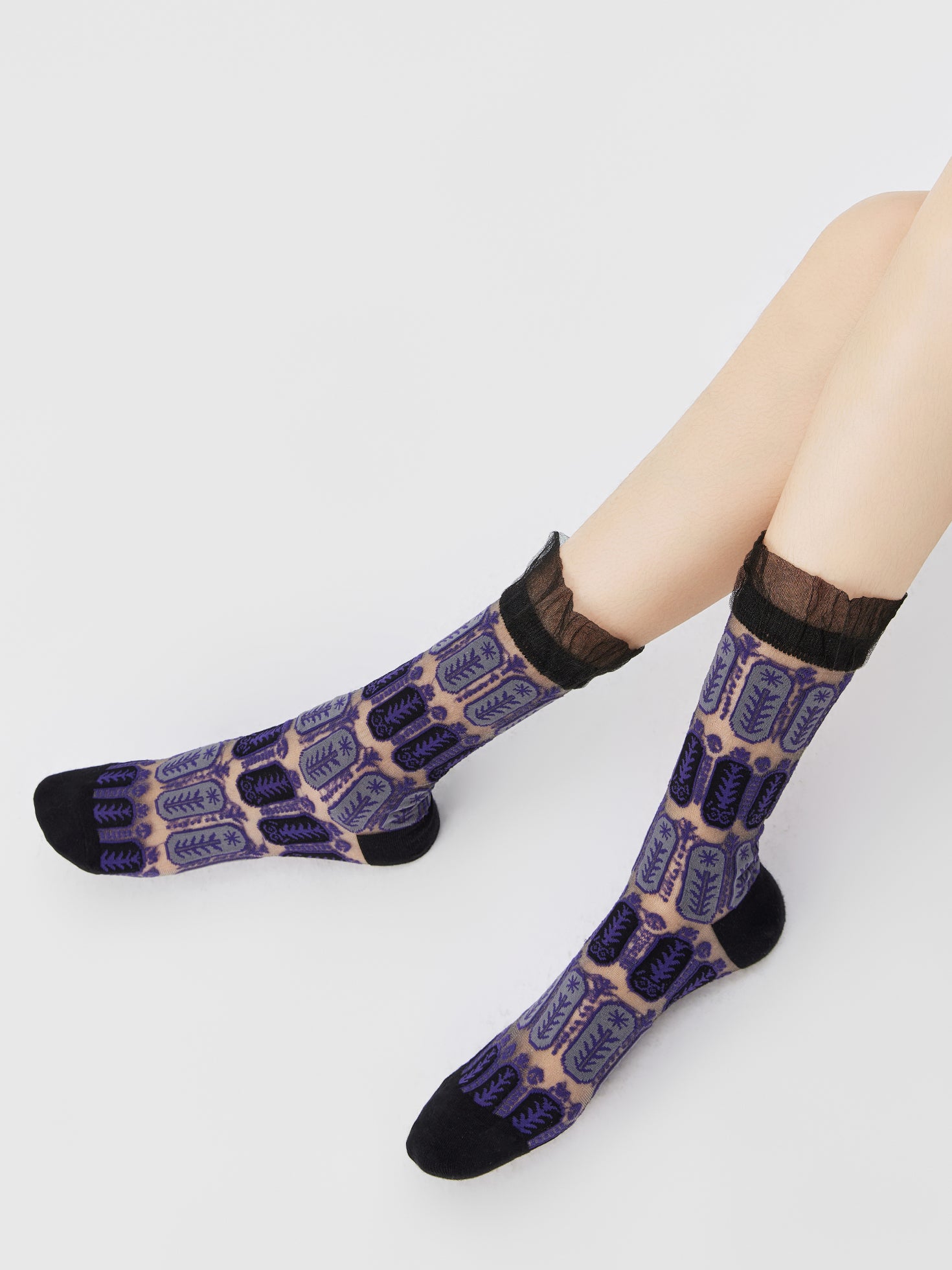 Lace Jacquard Translucent Sock