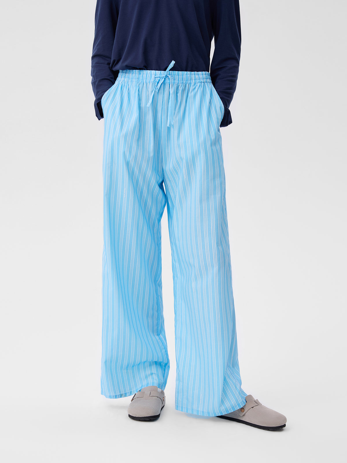 Patterned Striped Long-Sleeve Loungewear