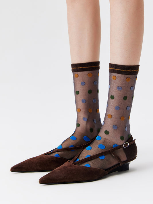 Candy Dot Crystal Crew Socks