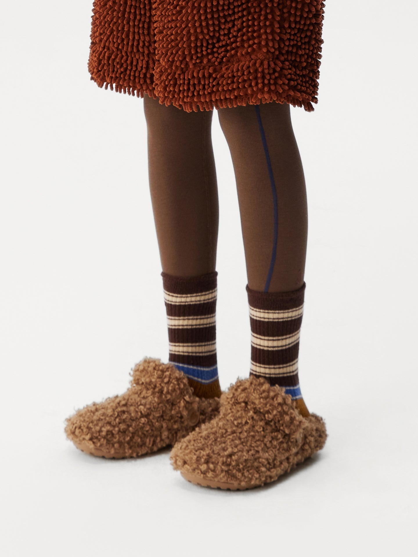 Contrast Stripe Terry Crew Sock