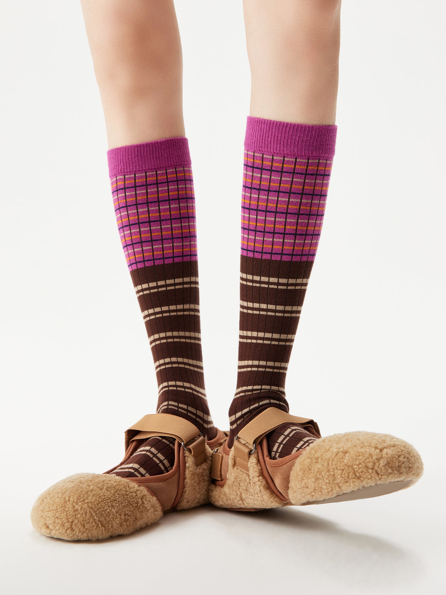 Contrast Stripe Calf Sock