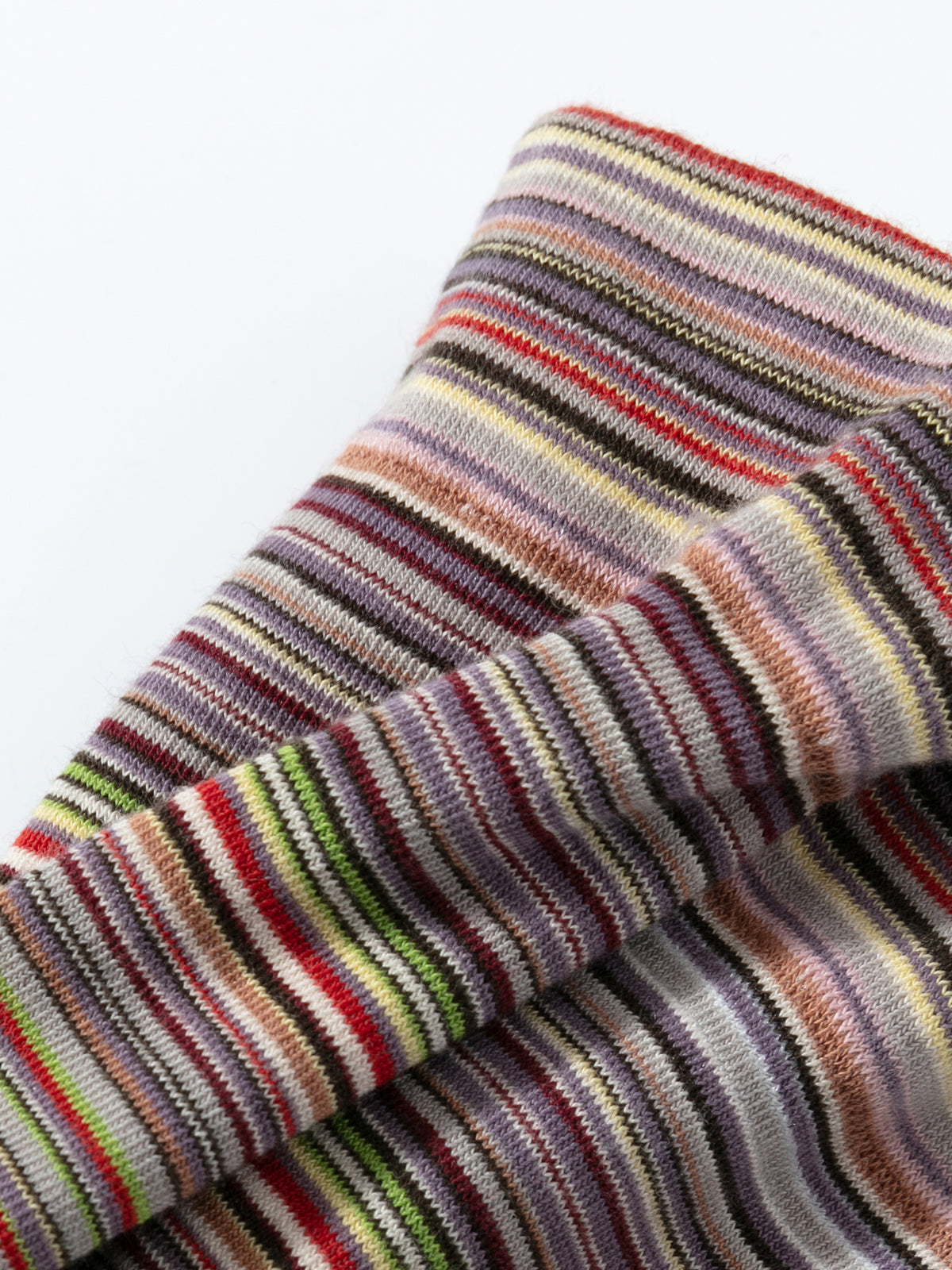 Color-Woven Striped Mid-Calf Socks