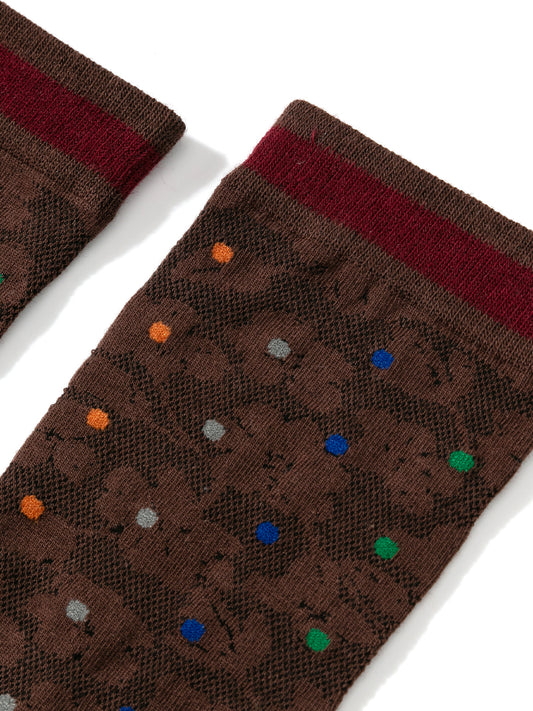Contrast Dot Mesh Crew Socks