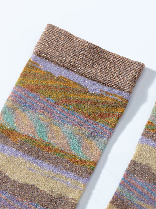 Textured Lurex Crew Socks