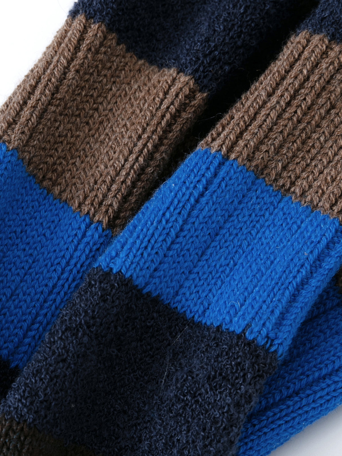 Color-Woven Striped Mid-Calf Socks