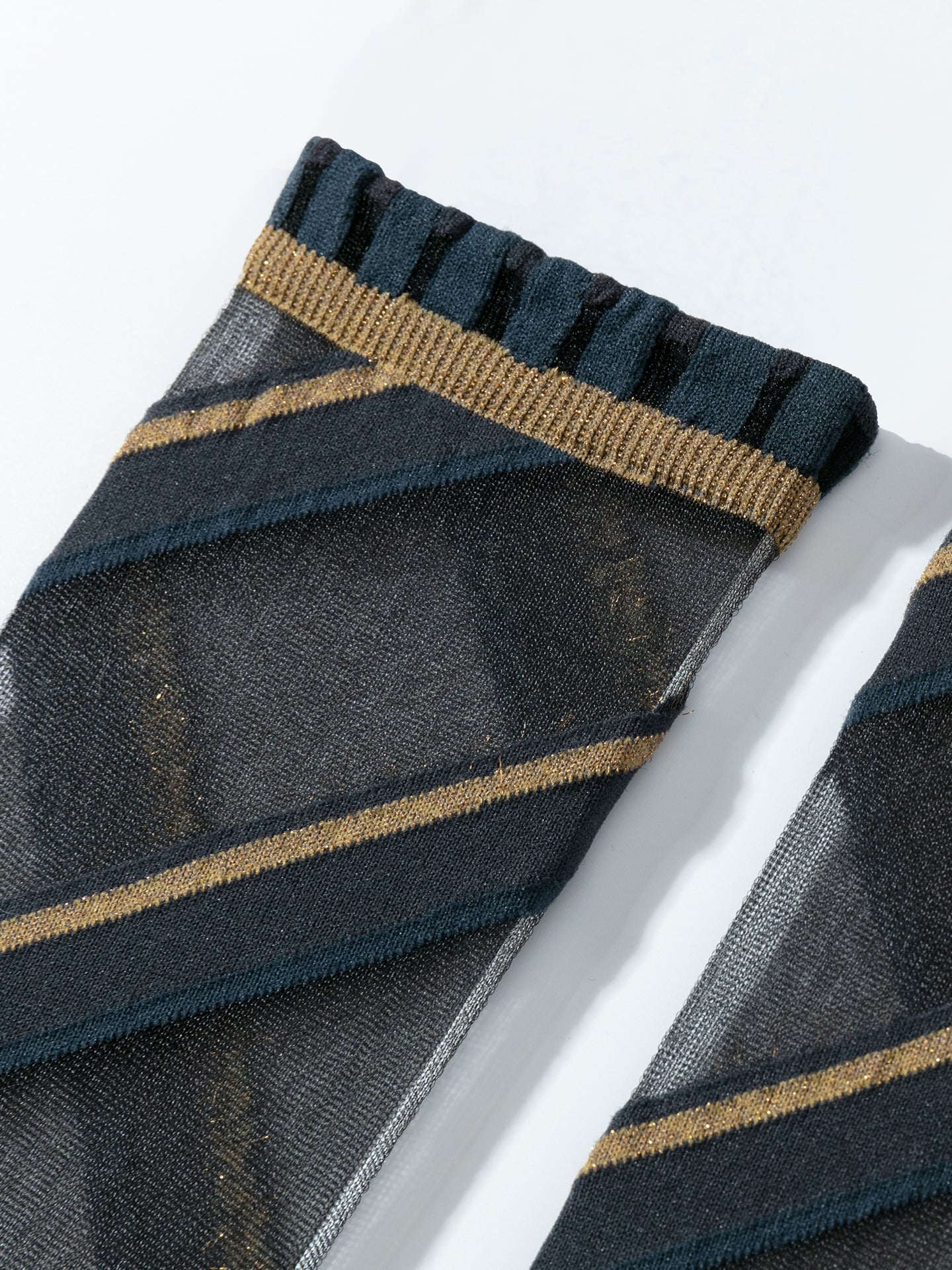 Melange Diagonal Stripe Crew Socks