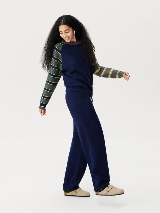 Contrast Stripe Soft Sherpa Set