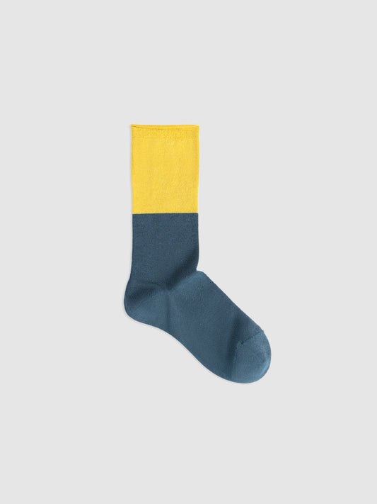 Contrast Trim Silk Blend Crew Socks