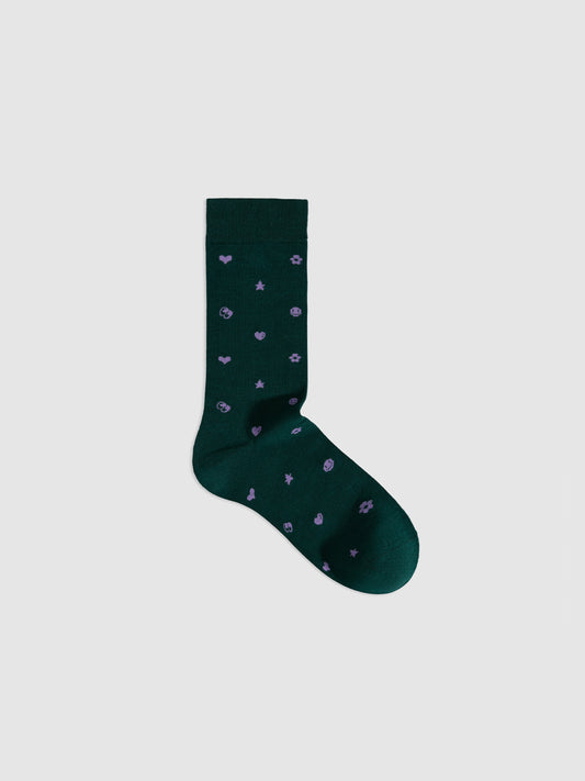 Smiley Dot Crew Socks