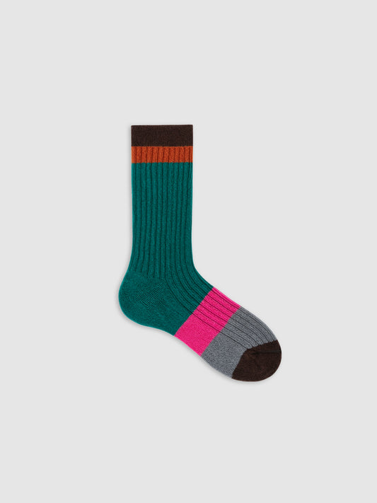 Contrast Color Terry Crew Sock