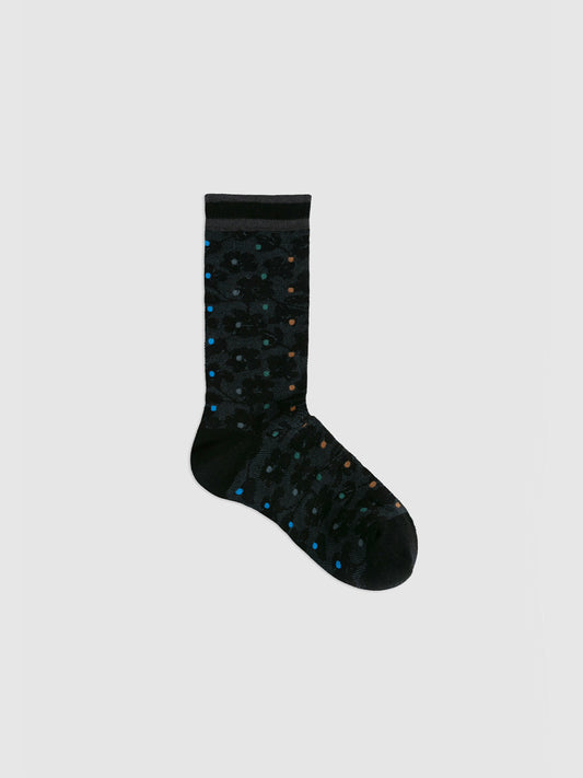 Contrast Dot Mesh Crew Socks