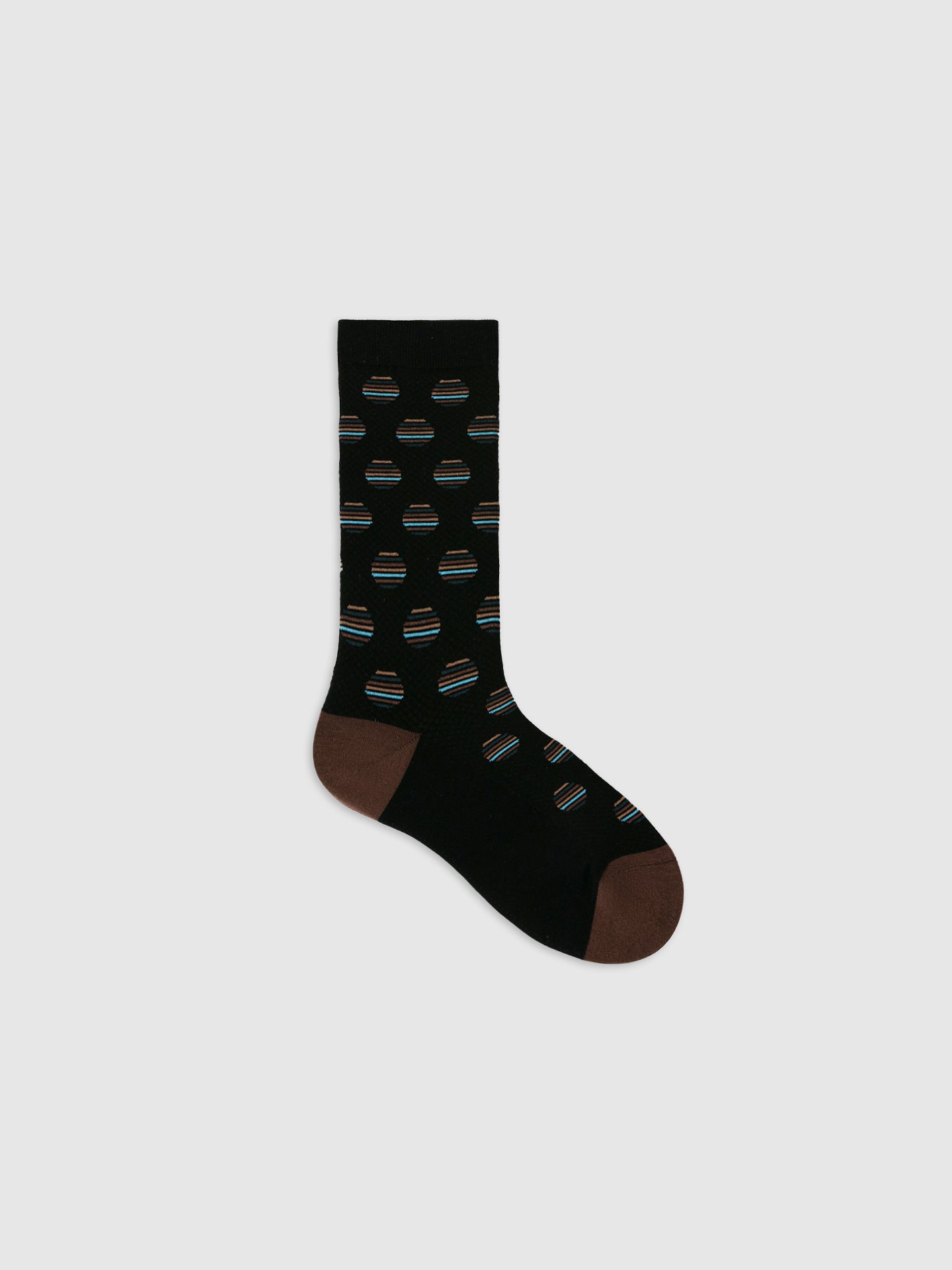 Mixed-Color Polka Dot Glossy Crew Sock