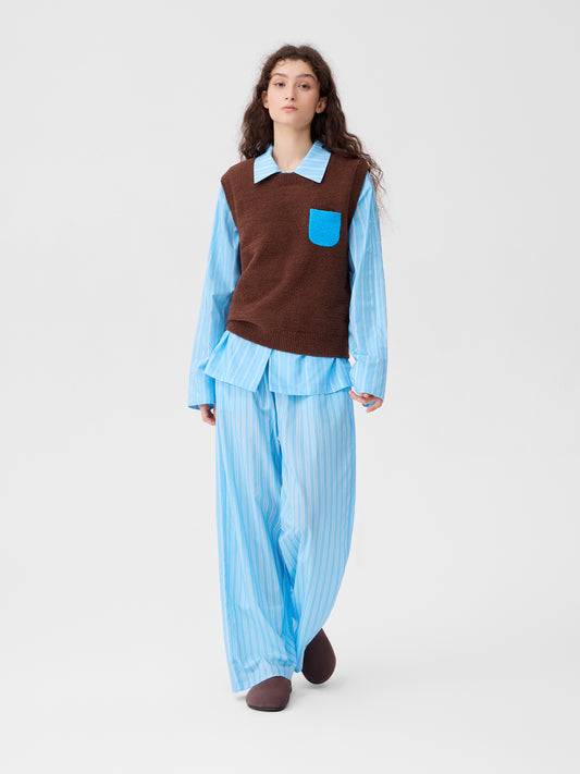Patterned Striped Long-Sleeve Loungewear