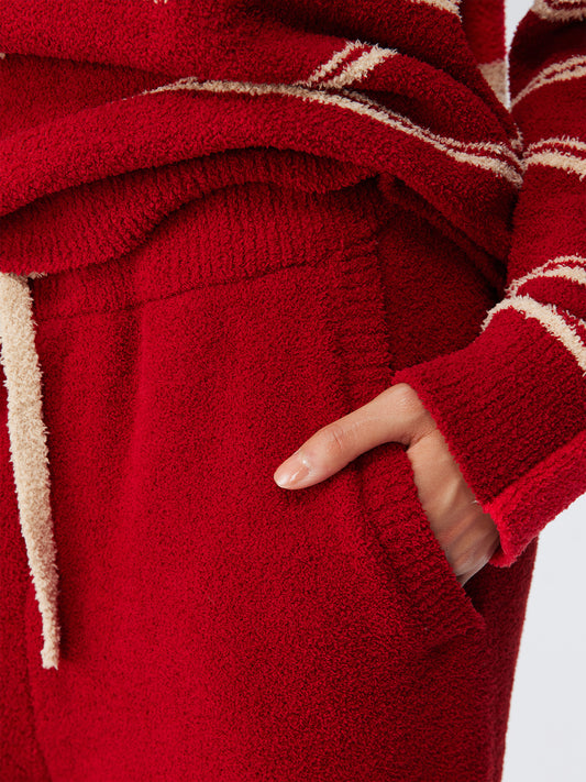 Contrast Stripe Soft Sherpa Set